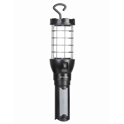 Woof Wear Tripod Lampe i Black/Grey – genopladelig LED-lampe med 360 graders lys, tripod-stativ og ophængskrog til stald og camping.